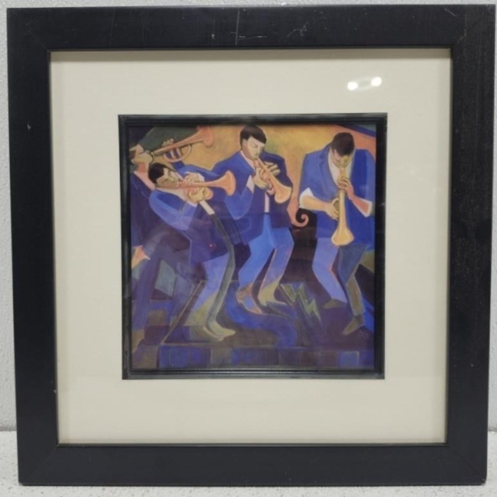 Vintage Art Print Andrea Boff Jam Session Matted Framed Home Office Cafe Bar